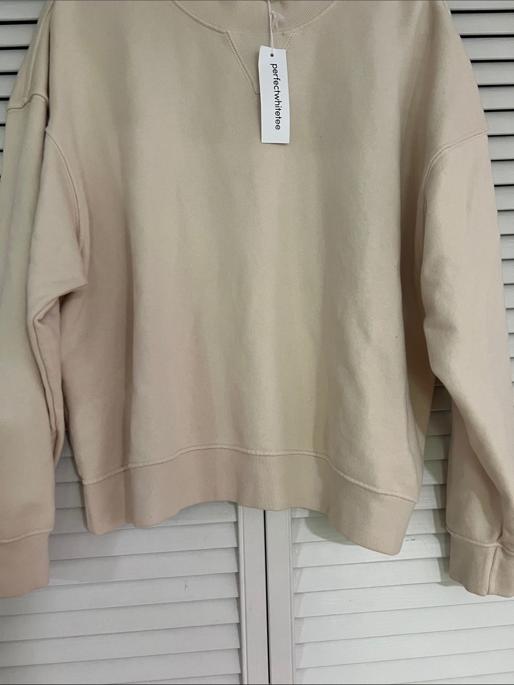 NWT Perfectwhitetee Sugar Blake French Terry Oversized Crew Medium - Picture 5 of 10